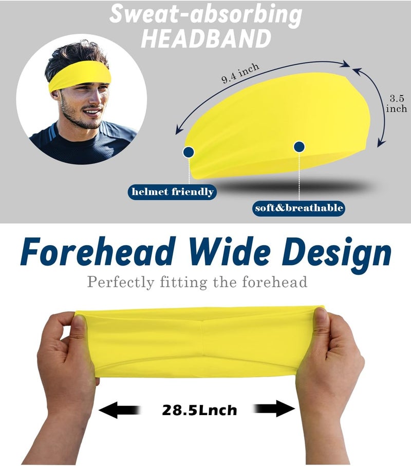 Supeniu Headband for Men & Women, Sweat Wicking Sports Sweatband Headbands, Workout Running Training Yoga Basketball Hairband - Image 4